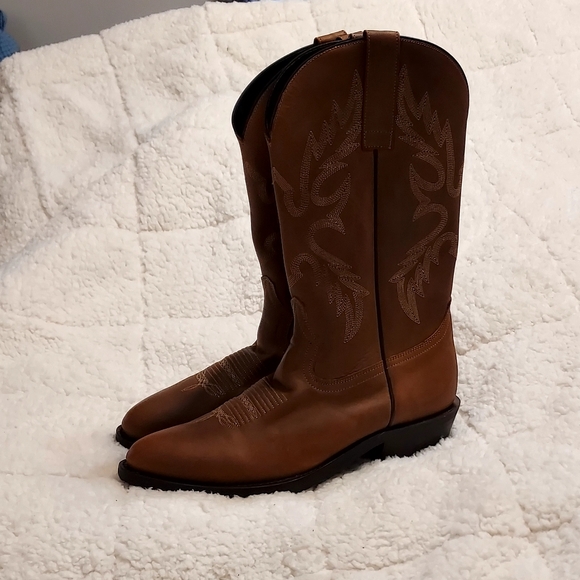 Masterson Boot Co. Oil and Slip Resistant Brown Leather Work Cowboy Boot… - Picture 1 of 10